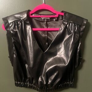 Faux Leather Crop Top